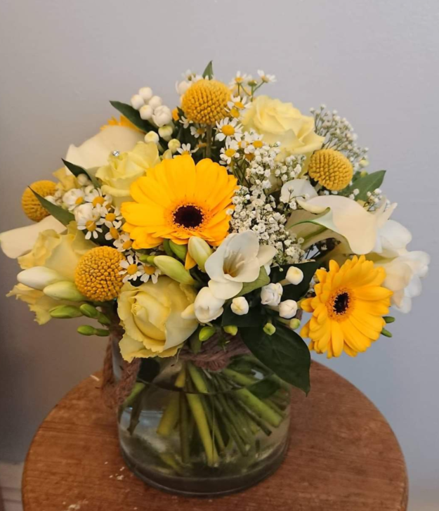 Yellow vase arrangement