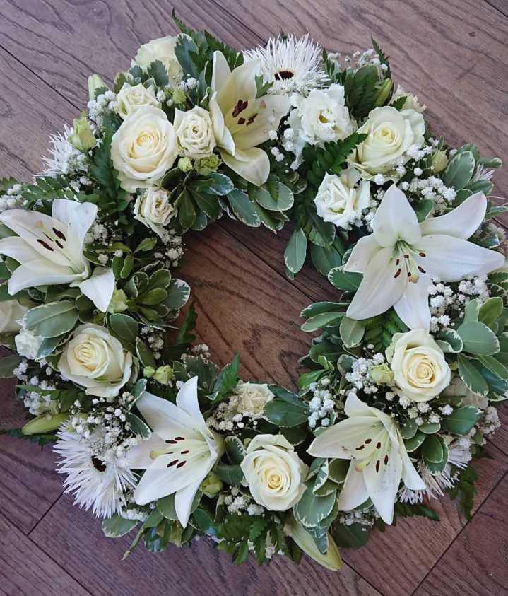 White Lily and rose wreath